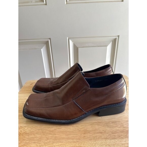 Steve Madden Men's Brown Leather Uppers Slip-On Dress Shoes Size 10 Sku 2980 - Picture 3 of 7
